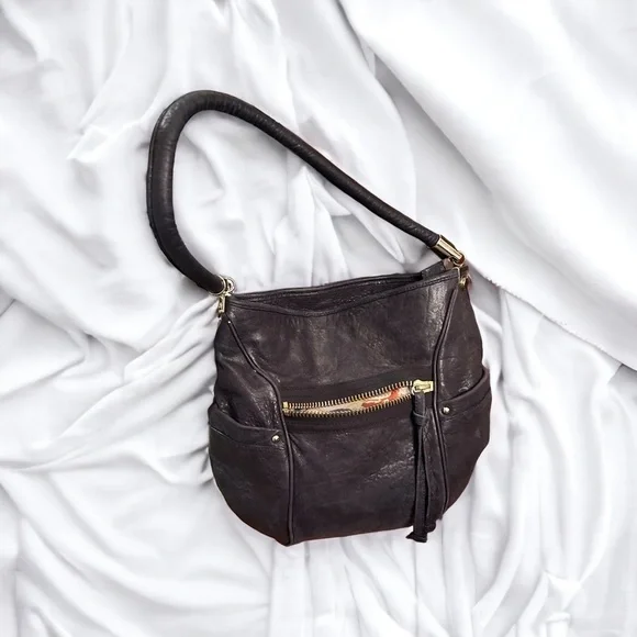 Tre VERO Sturdy Black calfskin leather Hobo Style Shoulder Bag - Picture 3 of 9